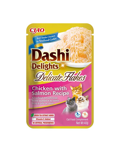 INABA Cat Dashi Delights Delicate Flakes Pollo e salmone 40g