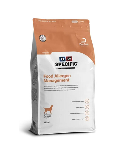 SPECIFIC Dog CDD-HY Food Allergen Management 12 kg alimento idrolizzato per cani di tutte le età con allergie alimentari
