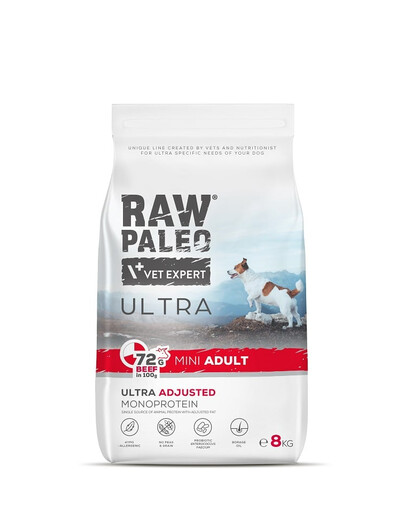 RAW PALEO Ultra Beef Mini Adult 8kg per cani adulti di piccola taglia