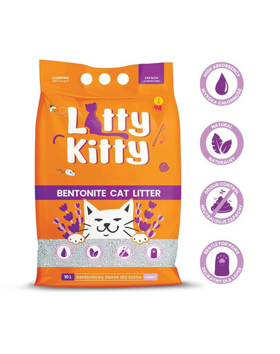 LITTY KITTY Bentonite Żwirek bentonitowy lawendowy 10 l (8 kg)