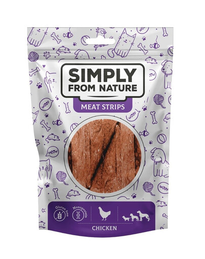 SIMPLY FROM NATURE Meat Strips Strisce di carne di pollo per cani 80g