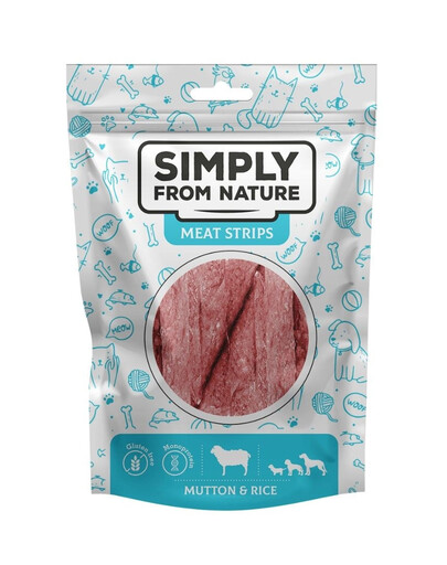 SIMPLY FROM NATURE Meat Strips Strisce di carne con montone e riso per cani 80g