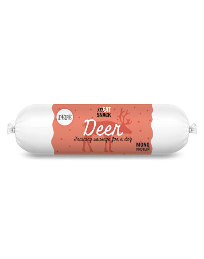 PAKA ZWIERZAKA PEPE Meat Snack Salsiccia di cervo per cani 200g