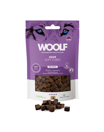 WOOLF Soft Cubes Deer Monoprotein 100g cubetti morbidi con cervo
