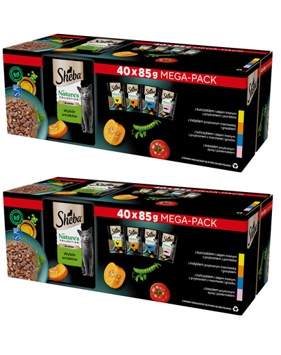 SHEBA Nature's Collection selezione di gusti in salsa alimento umido completo per gatti adulti 80x85g