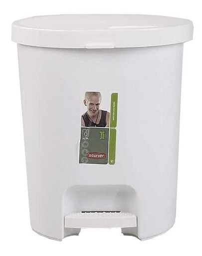 CURVER Cestino con pedale 15 l bianco