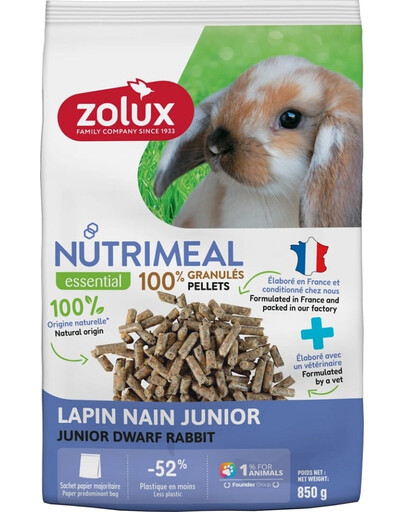 ZOLUX NUTRIMEAL Granulato per coniglietti nani junior 850g