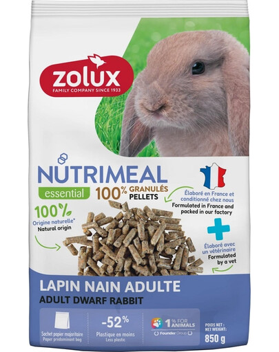 ZOLUX NUTRIMEAL Granulato per coniglietti nani adulti 850g