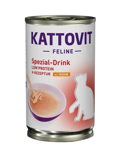 KATTOVIT Cat Diet Drinks Niere-Renal Low Protein pollo 135 ml