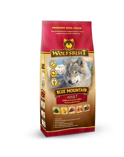 WOLFSBLUT Adult Blue Mountain per cani con cervo e coniglio 12,5 kg