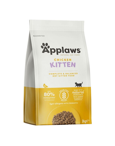 APPLAWS Kitten alimento senza cereali con pollo per gattini 2kg