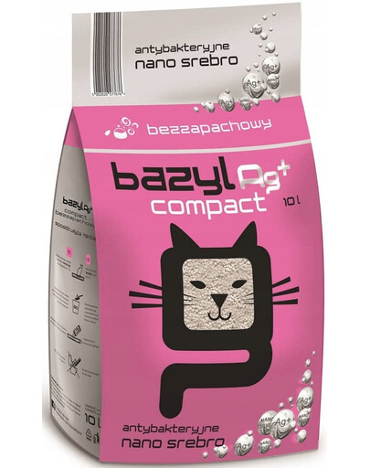BAZYL  Ag+ Compact 10l lettiera in bentonite inodore con ioni d'argento