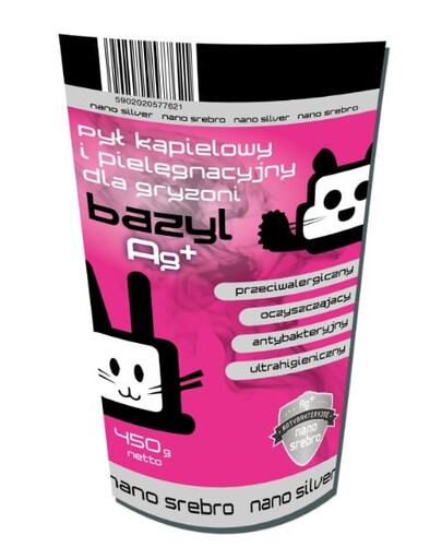 BAZYL Ag+ Polvere di bentonite per la cura dei roditori 450 g