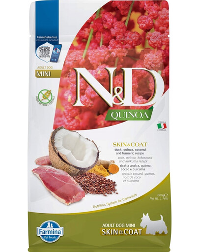 FARMINA N&D Quinoa Adult Mini Skin&Coat Duck, Coconut 800g