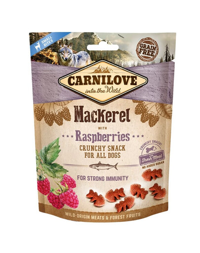 CARNILOVE Crunchy snacks croccanti con sgombro e lamponi 200g
