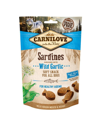CARNILOVE Semi moist snacks con sardine e aglio orsino 200g