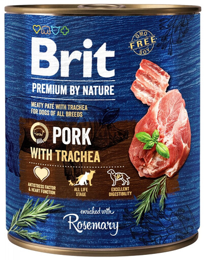 BRIT Premium by Nature 800g maiale ed esofago per cani