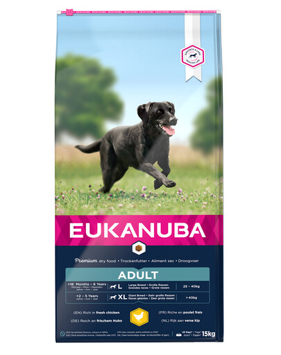 EUKANUBA Active Adult Large Breed ricco di pollo fresco 15kg