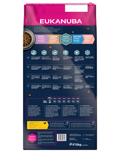 EUKANUBA Active Adult Large Breed ricco di pollo fresco 15kg