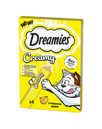 DREAMIES Creamy alimento complementare per gatti con delizioso formaggio 4x10 g