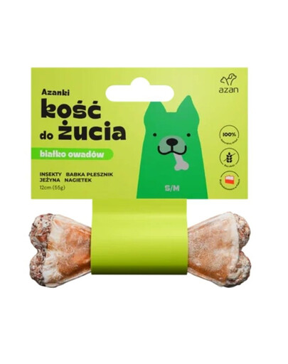 AZANKI Osso con insetti e more per cani S/M 12cm