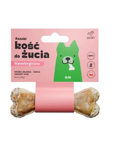 AZANKI Osso di pelle di cervo per cani S/M 12cm