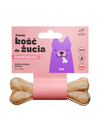 AZANKI Osso di pelle di cavallo per cani S/M 12cm