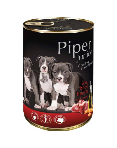 PIPER Junior Cuori di manzo e carote per cuccioli 400g