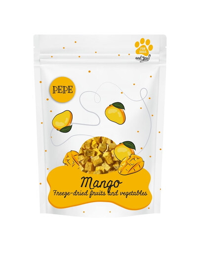 PAKA ZWIERZAKA PEPE Freeze-dried liofilizowane owoce mango dla psa 20 g