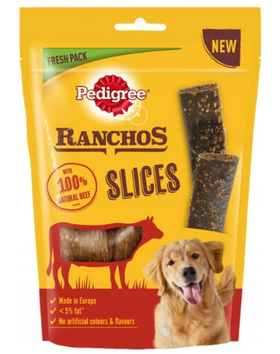 PEDIGREE Ranchos Slices 60g Snack per cani con manzo