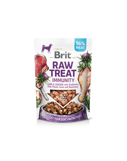 BRIT Raw Treat Freeze Dried Immunity 40 g bocconcini liofilizzati di agnello e pollo con probiotici per cani