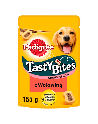 PEDIGREE Tasty Bites Chewy Slices snack con manzo per cani 155g