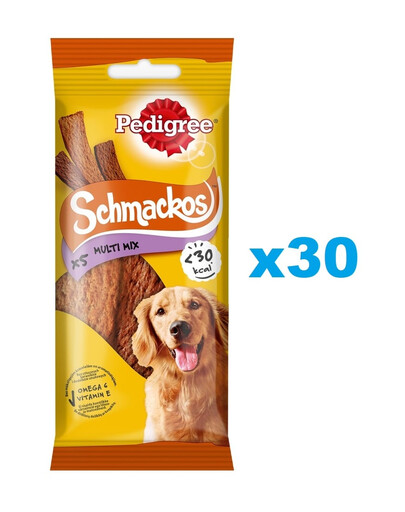PEDIGREE Schmackos Multi Mix 30x36g snack con manzo sotto forma di strisce per cani