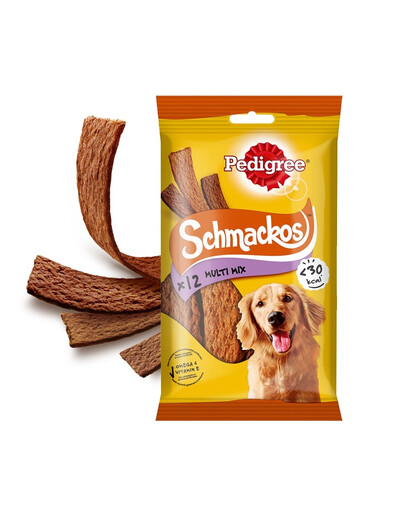 PEDIGREE Schmackos Multi Mix 36g snack con manzo sotto forma di strisce per cani