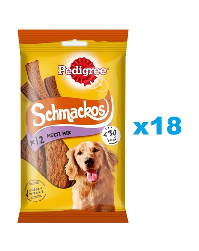 PEDIGREE Schmackos Multi Mix 18x86g snack con manzo sotto forma di strisce per cani