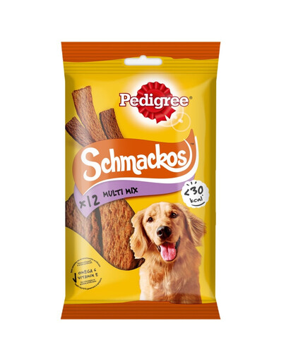 PEDIGREE Schmackos Multi Mix 86g snack con manzo sotto forma di strisce per cani