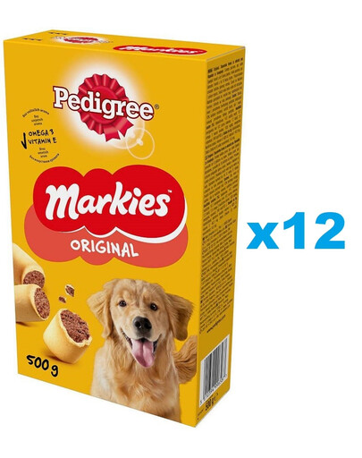 PEDIGREE Markies Original 12x500g Biscotti croccanti per cani adulti