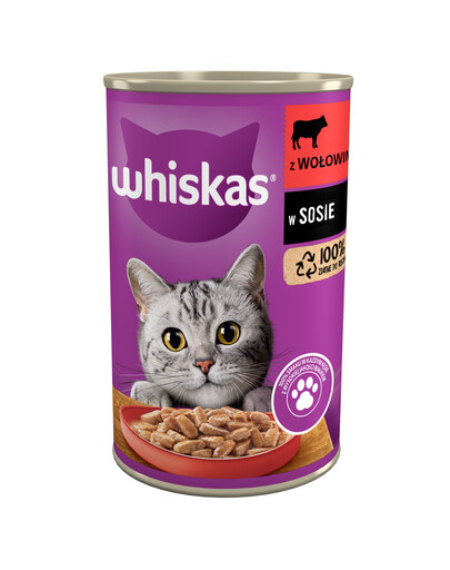 WHISKAS 1+ Manzo in salsa 400 g