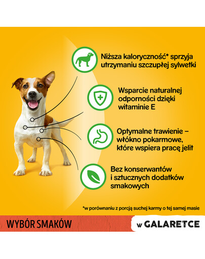 PEDIGREE Adult Selezione di sapori 4x100g cibo umido per cani adulti pezzi in gelatina ricchi di manzo e fegato e pezzi ricchi di pollame