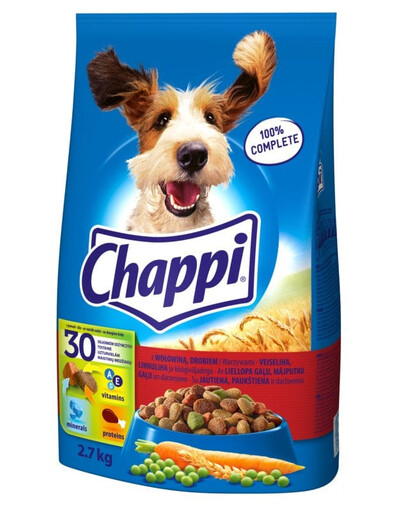 CHAPPI 2,7 kg - Alimento secco per cani con manzo, pollame e verdure
