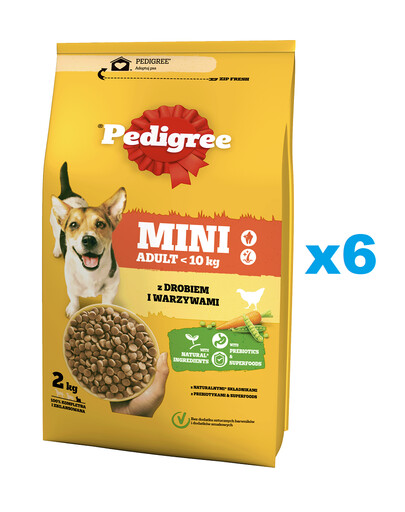 PEDIGREE Adult MINI 6x2kg con pollame e verdure alimento secco completo per cani adulti di piccola taglia