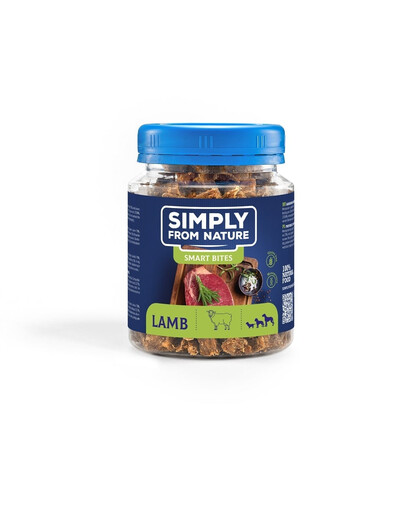 SIMPLY FROM NATURE Smart Bites Snack di agnello per cani 130g