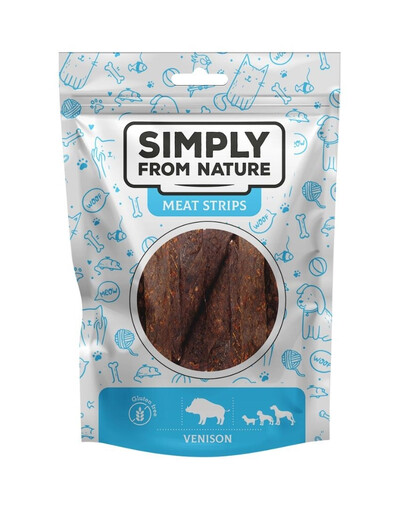 SIMPLY FROM NATURE Meat Strips Strisce di carne di selvaggina per cani 80g