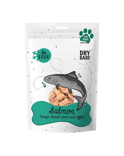 PAKA ZWIERZAKA PEPE Freeze-dried carne liofilizzata filetto di salmone XL 180g