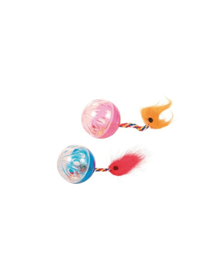 TRIXIE Set di palline con coda e sonaglio 2pz.