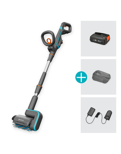 GARDENA Spazzola multiuso a batteria AquaBrush Patio 03/18V P4A