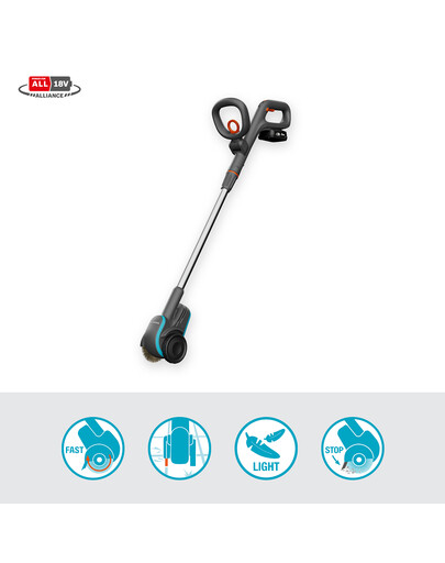 GARDENA Spazzola a batteria per fughe 1800/18V P4A con batteria