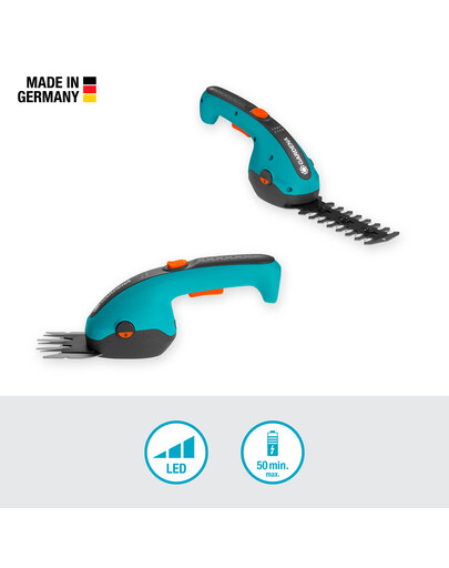 GARDENA Set Forbici a batteria per erba e per siepi ClassicCut Li