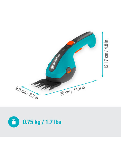 GARDENA Set Forbici a batteria per erba e per siepi ClassicCut Li