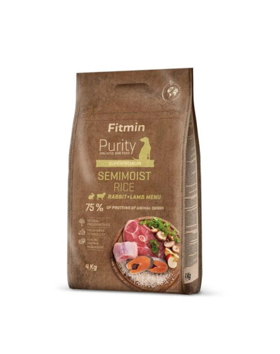 FITMIN Dog Purity rice semimoist rabbit & lamb 4kg